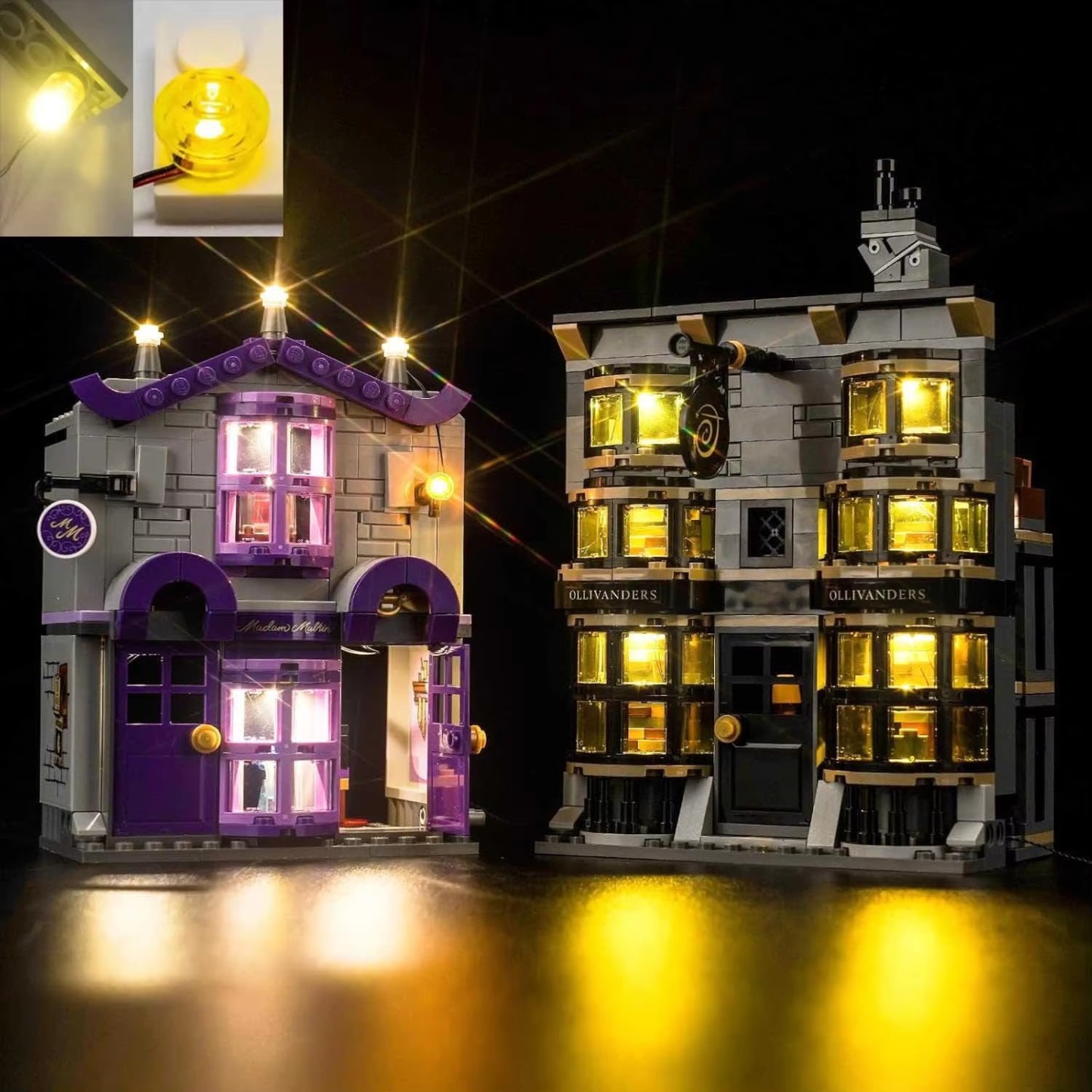 USB Lights Set for Lego 76439 Harry Potter Ollivanders & Madam Malkin's Robes 