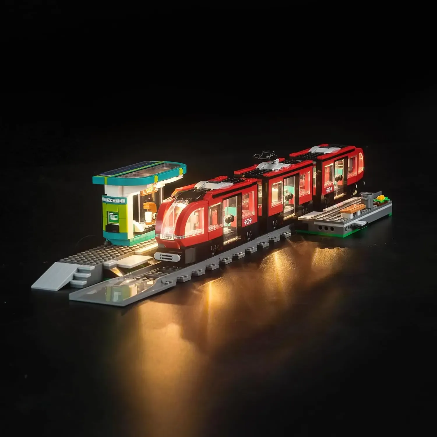 USB Lights Set for Lego 60423 City Downtown Streetcar and Station