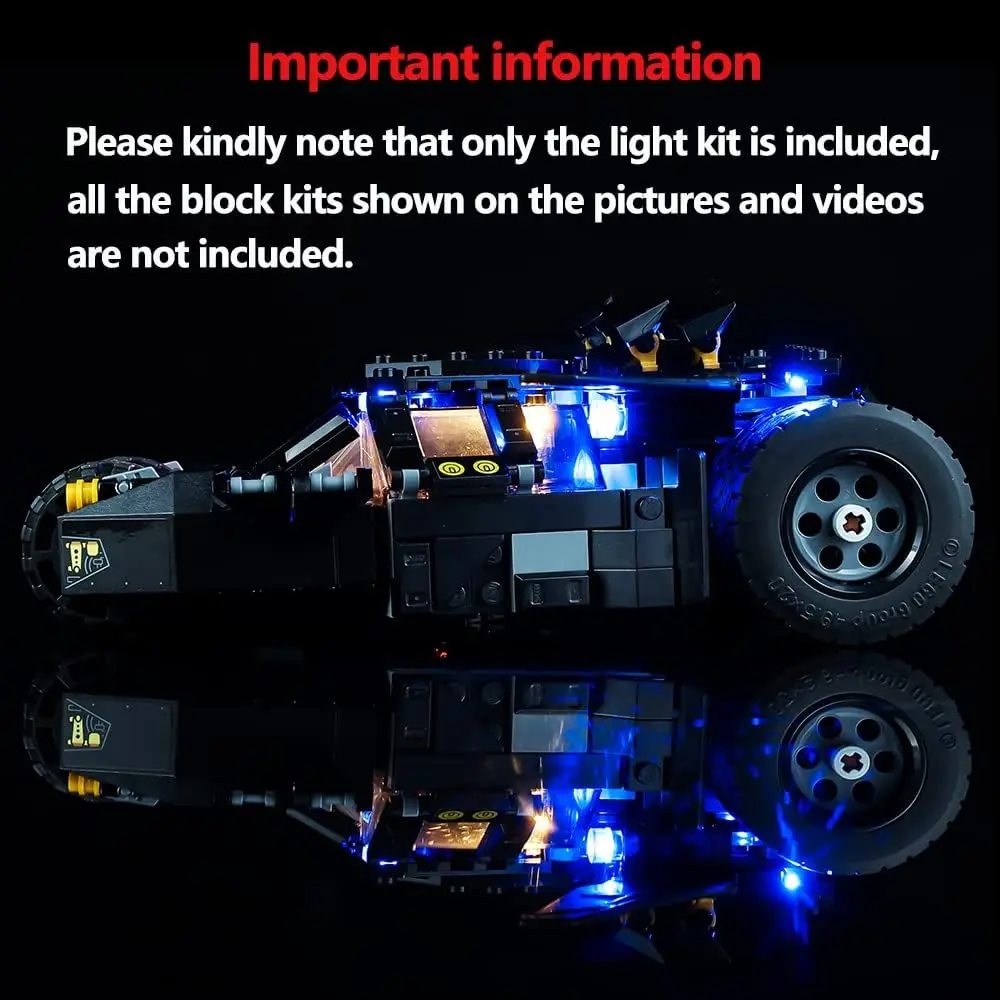 USB Light Kit for Lego 76239 Batmobile Tumbler Scarecrow Showdown