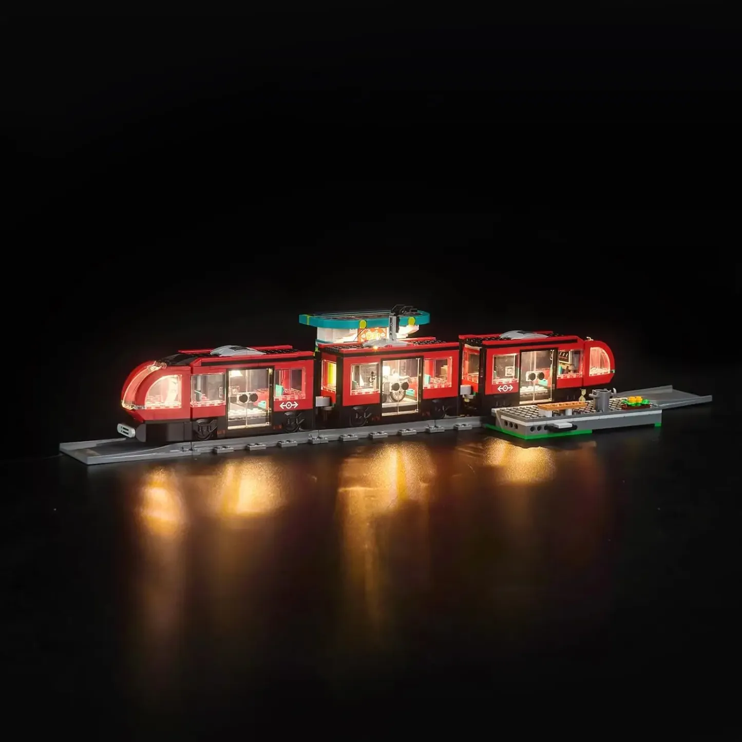 USB Lights Set for Lego 60423 City Downtown Streetcar and Station