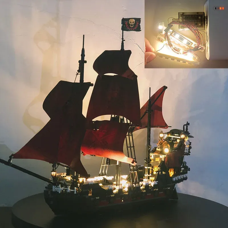 USB Light Kit For Lego 4195 Queen Anne Ship Boat
