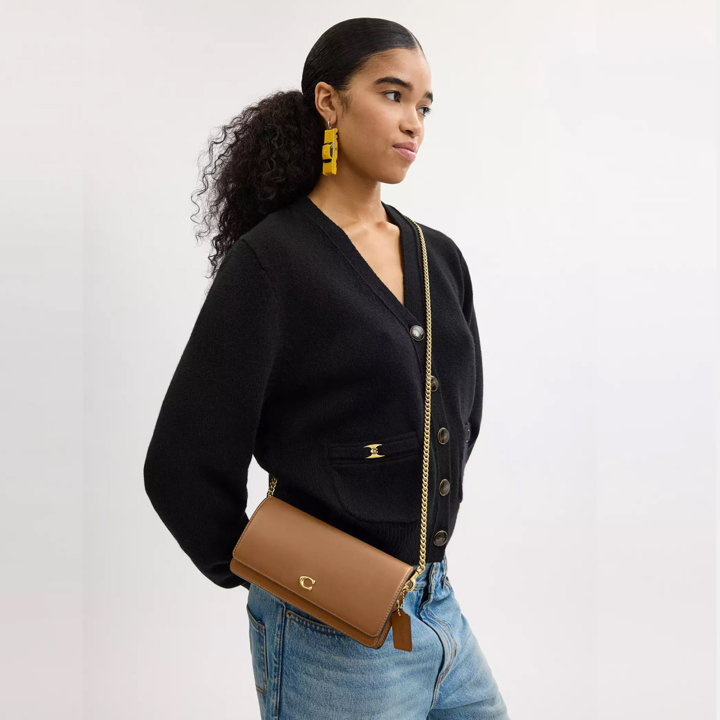 Evie Long Wallet With Chain Brass/Chalk Brass/Honey Brown