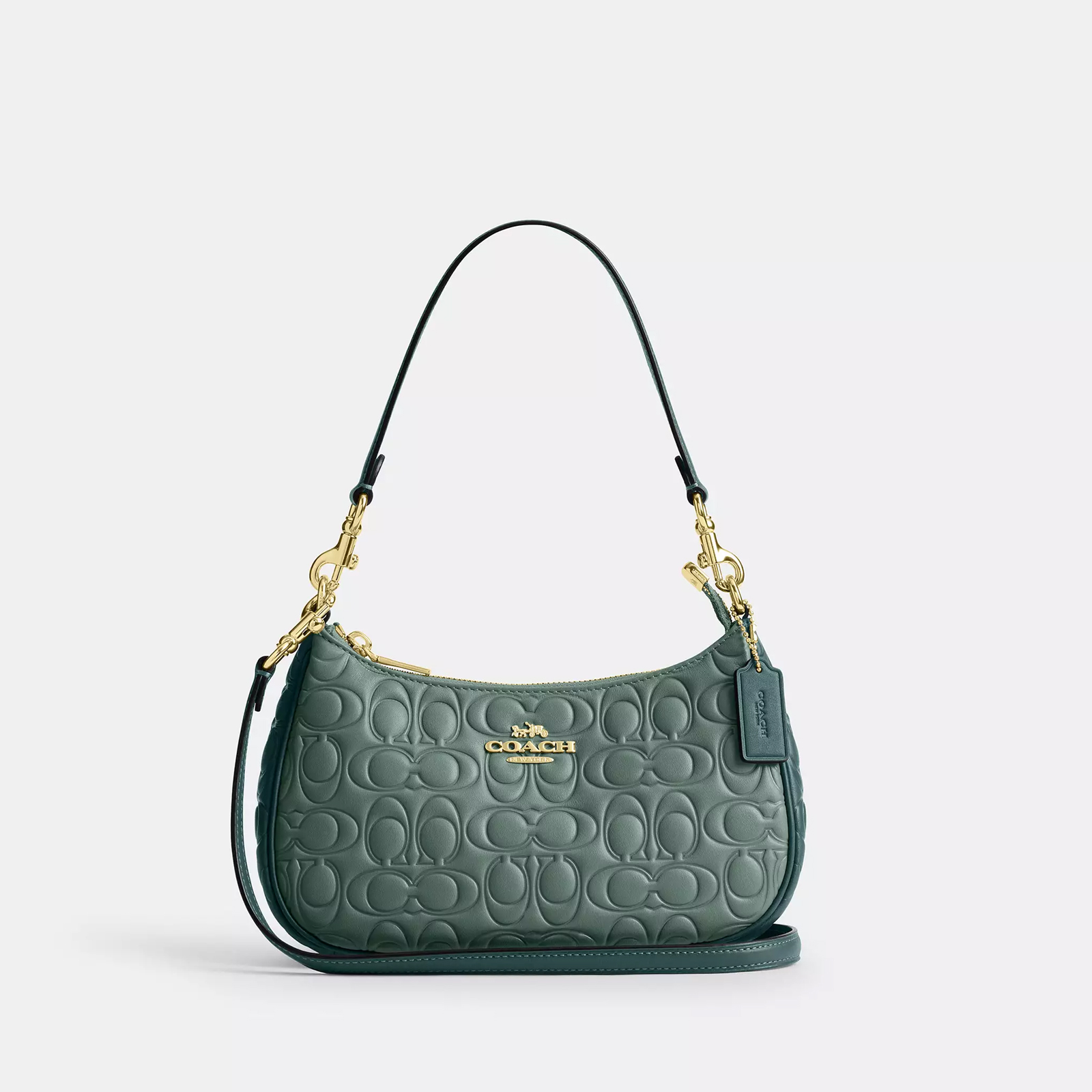 Teri Shoulder Bag In Blocked Signature Leather