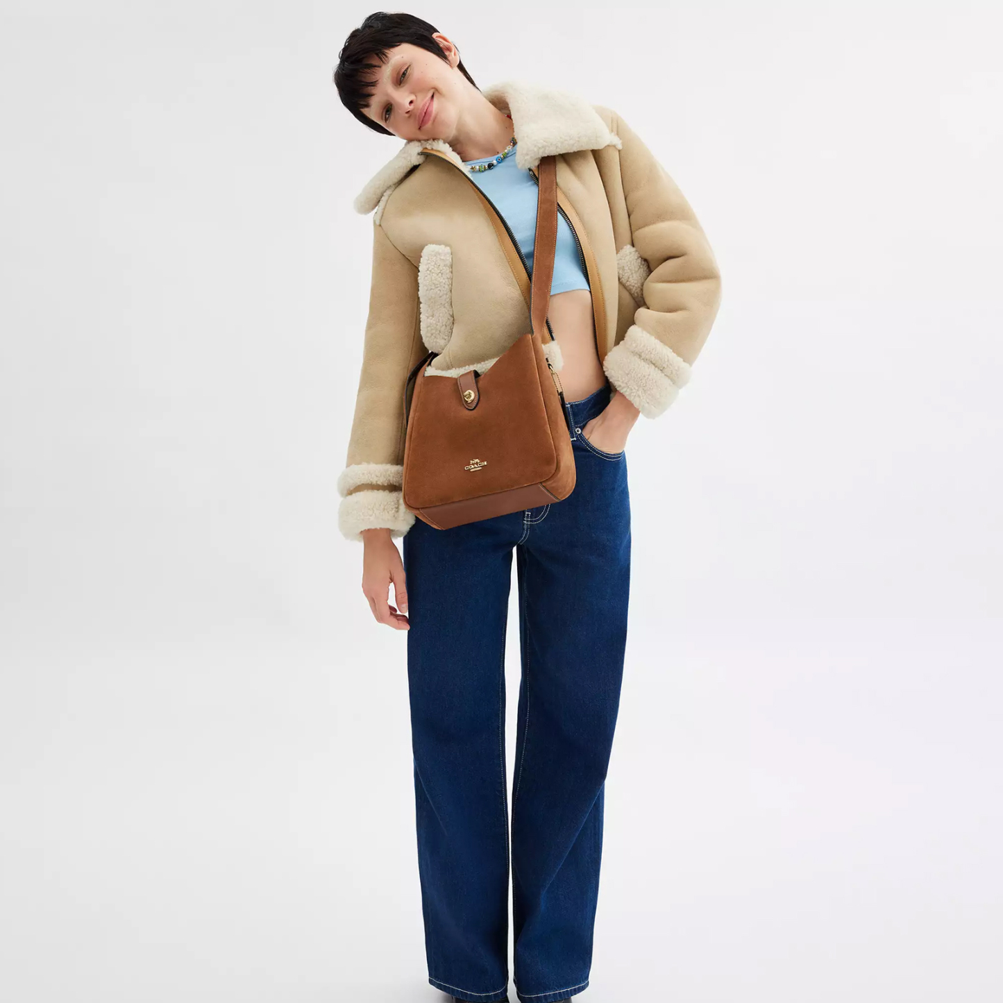 Hadley Convertible Crossbody Bag In Suede