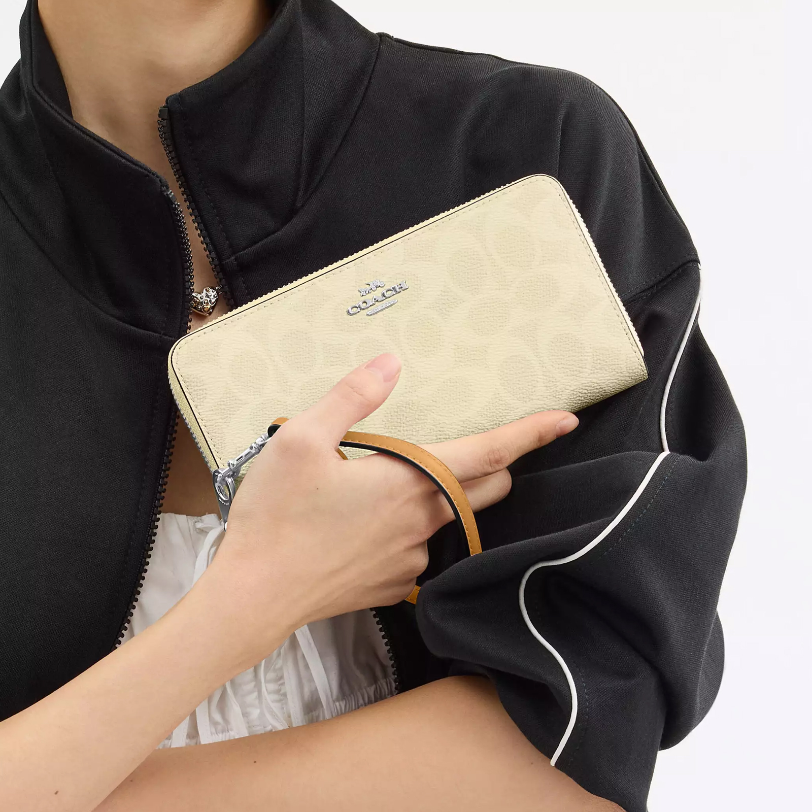 Long Zip Around Wallet In Signature Canvas