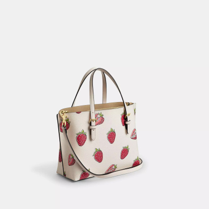 Mollie Tote Bag 25 With Strawberry Print