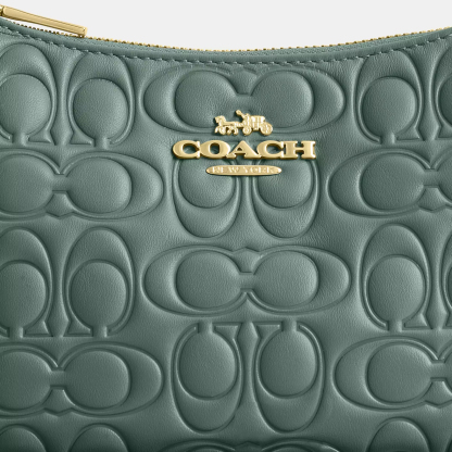 Teri Shoulder Bag In Blocked Signature Leather