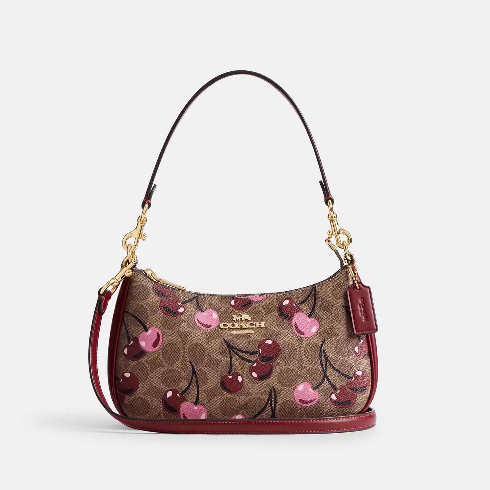 Teri Shoulder Bag In Signature Canvas With Cherry Print
