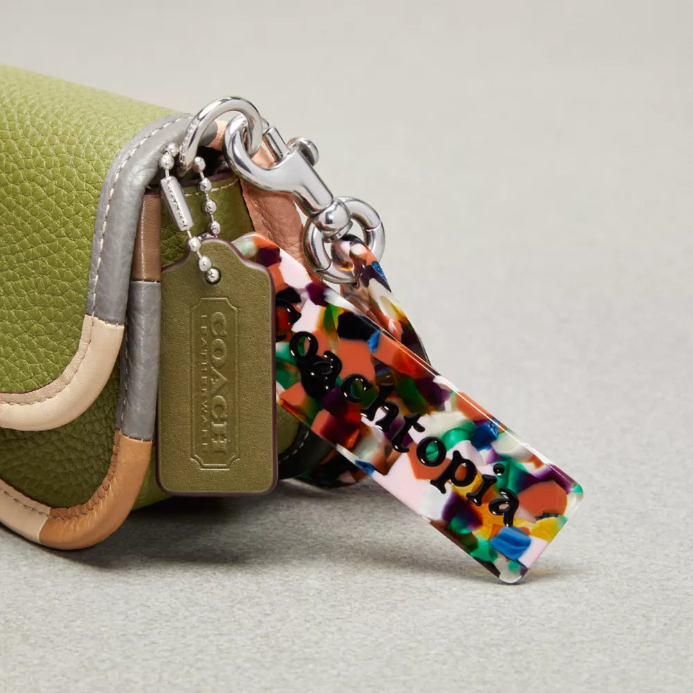 Mini Wavy Dinky Bag With Colorful Binding In Upcrafted Leather