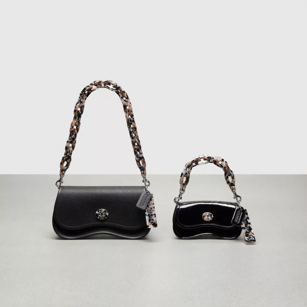 Mini Wavy Dinky Bag With Colorful Binding In Upcrafted Leather