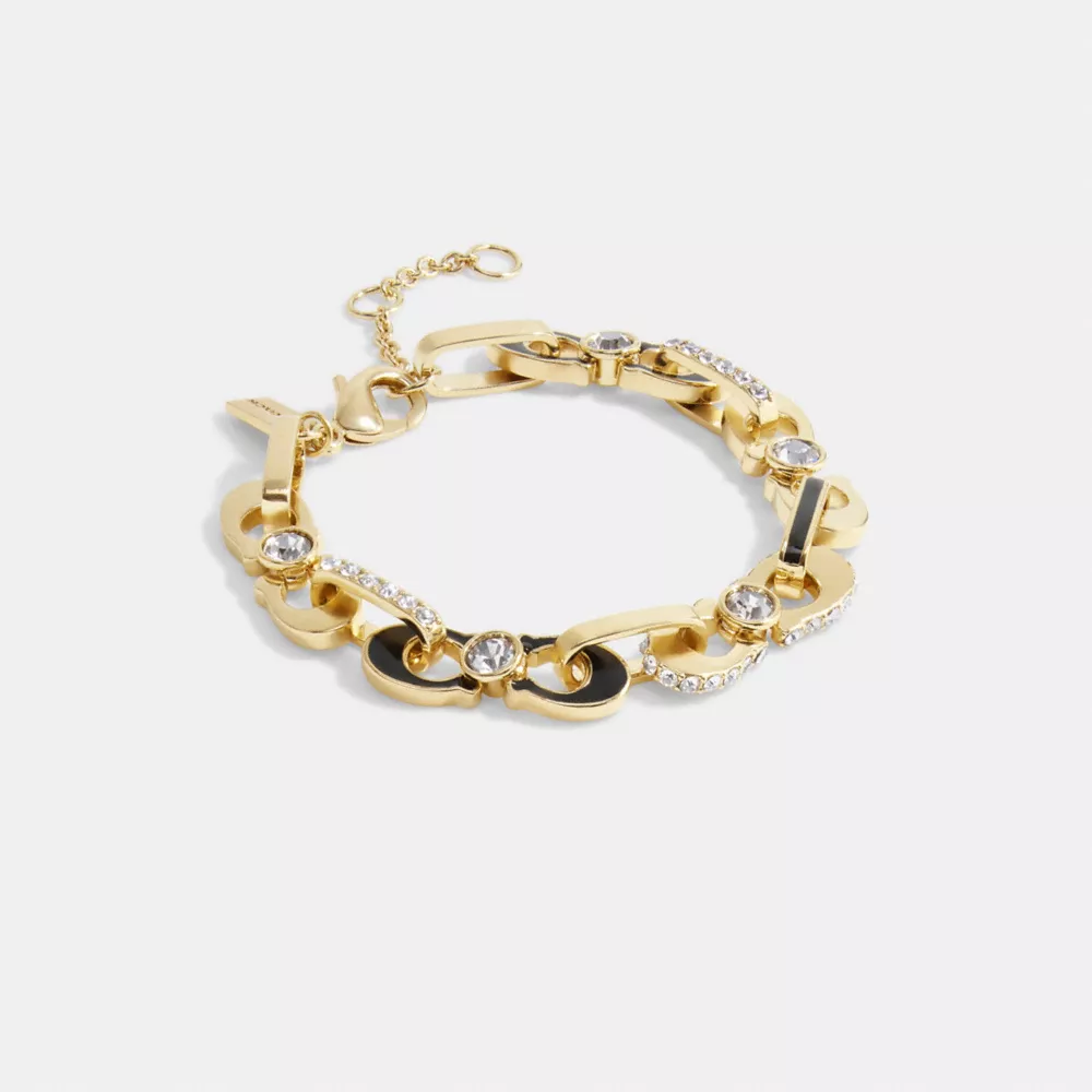 Signature Link Enamel Pavé Bracelet