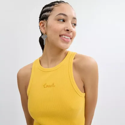 Ribbed Cothtach Script Tank Top