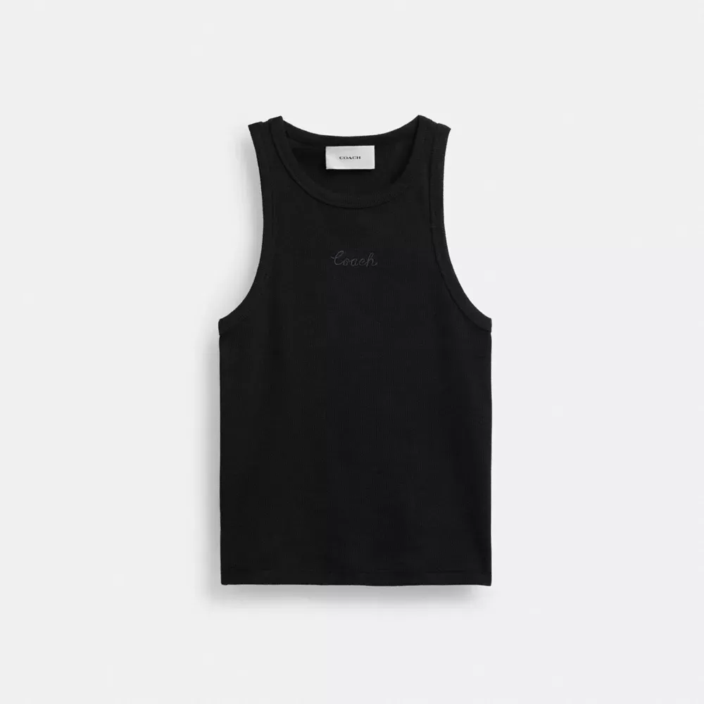 Ribbed Cothtach Script Tank Top