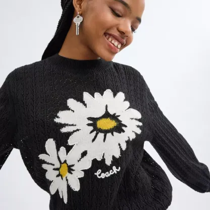  Floral Crewneck Sweater