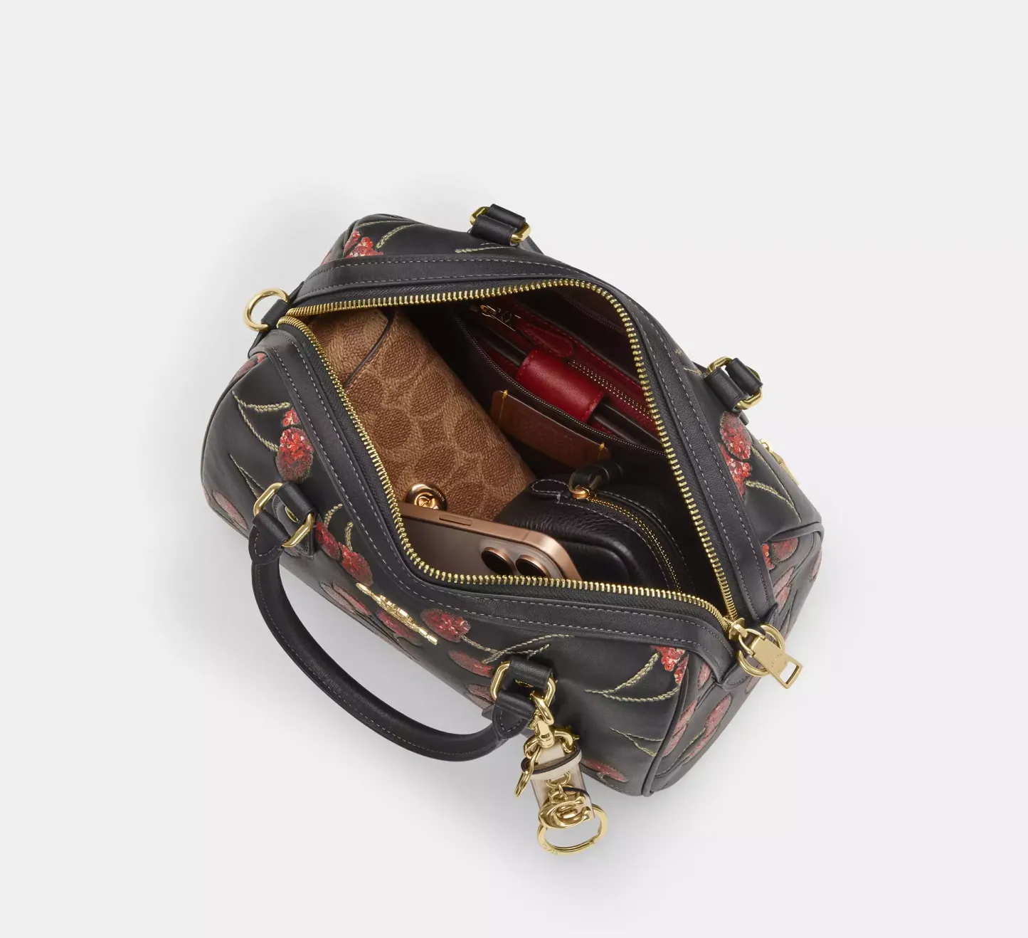 Rowan Satchel Bag With Cherry Print