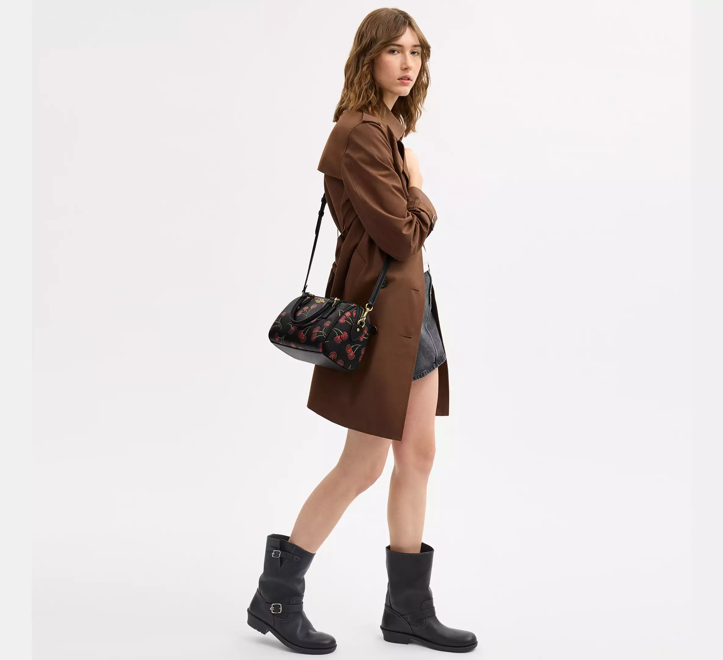 Rowan Satchel Bag With Cherry Print