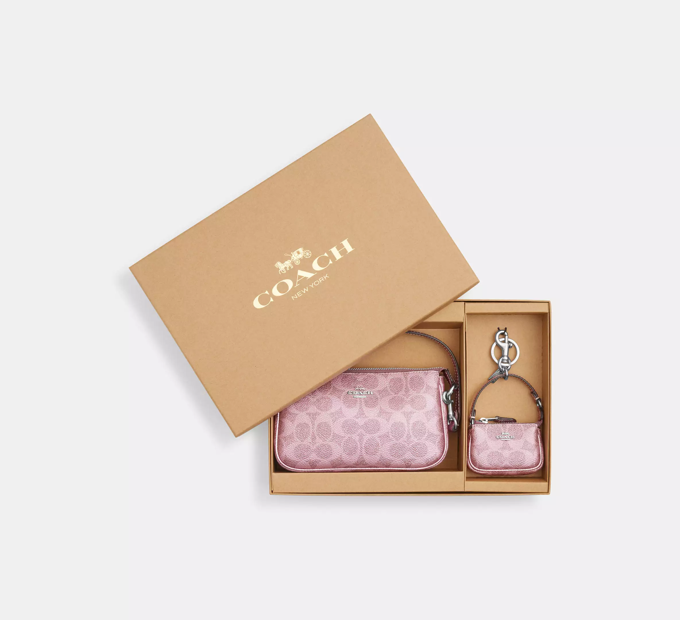 Boxed Nolita 19 And Nolita Bag Charm Set In Signature Canvas