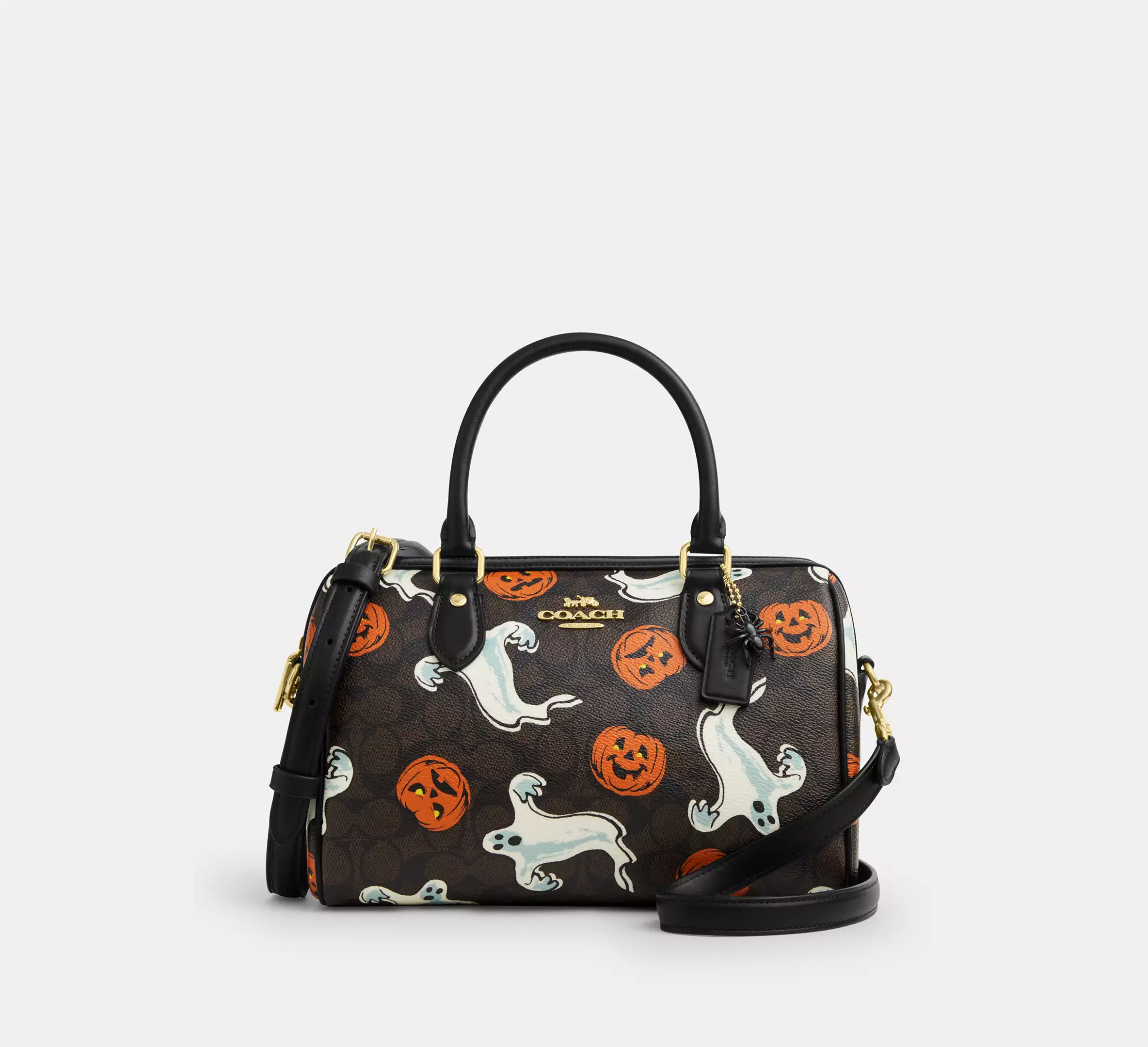 Rowan Satchel Bag In Signature Canvas With Halloween Print
