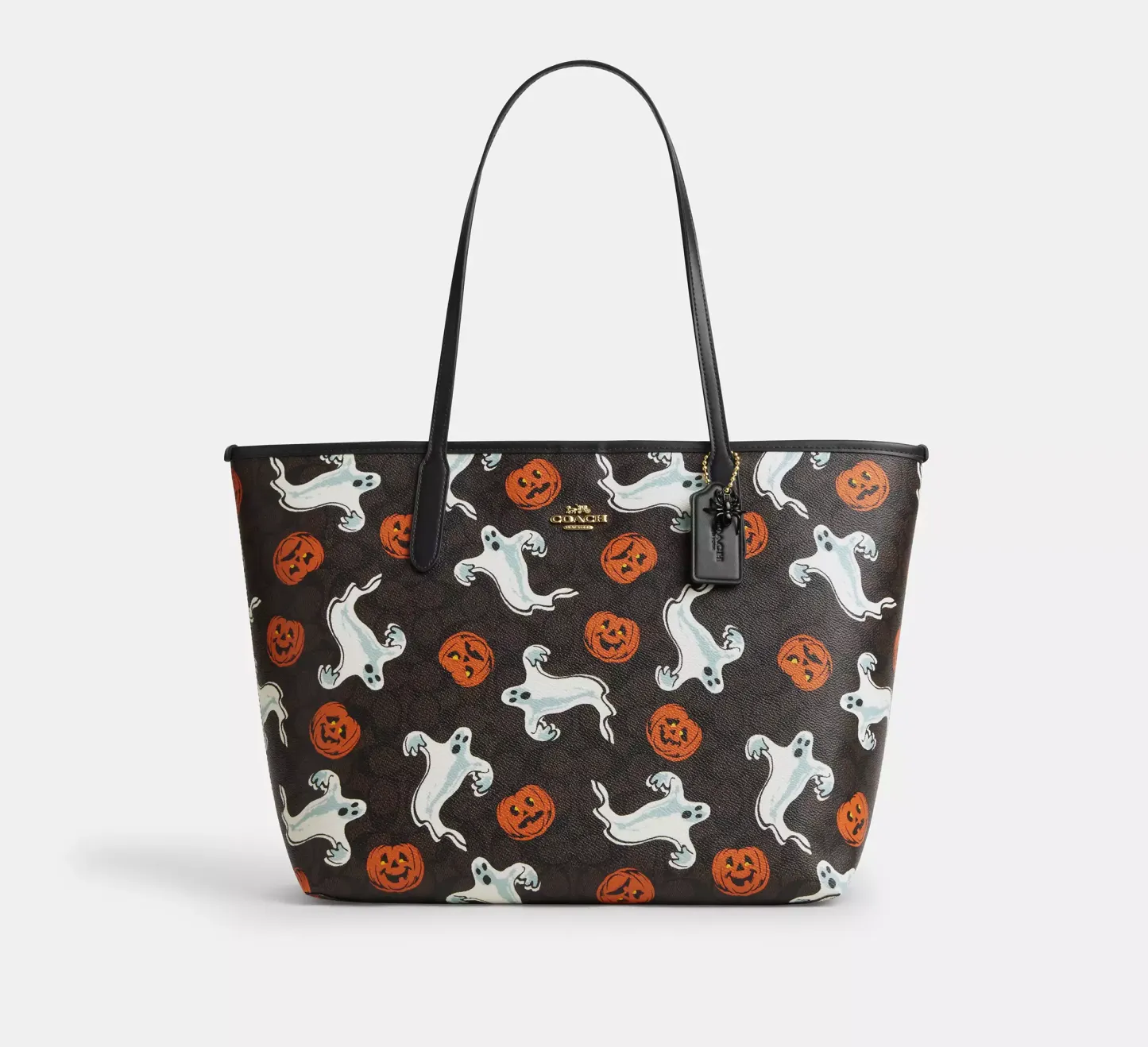 City Tote Bag In Signature Canvas With Halloween Print
