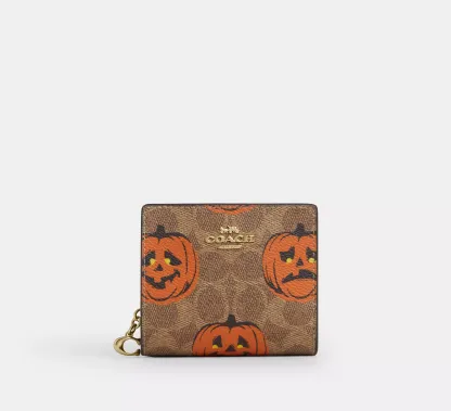 Snap Wallet In Signature Canvas With Halloween Print