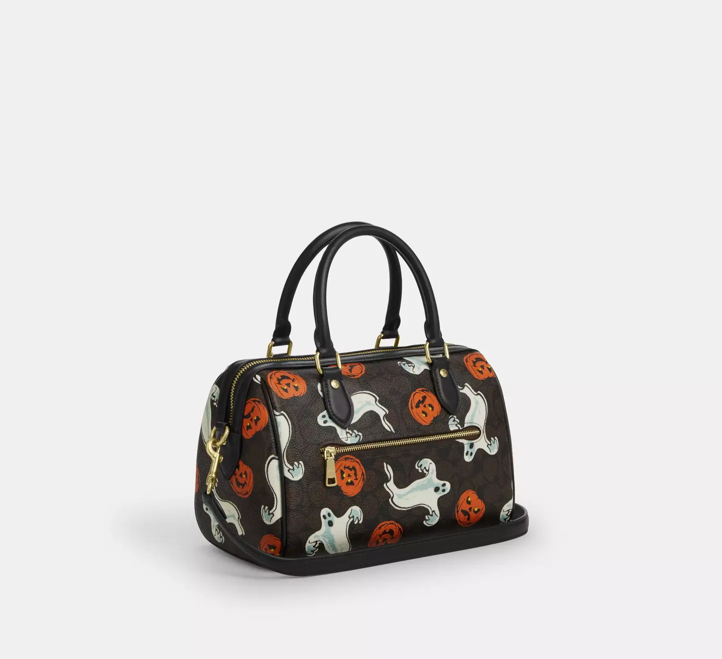 Rowan Satchel Bag In Signature Canvas With Halloween Print