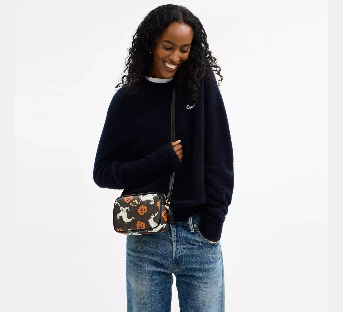  Mini Jamie Camera Bag In Signature Canvas With Halloween Print