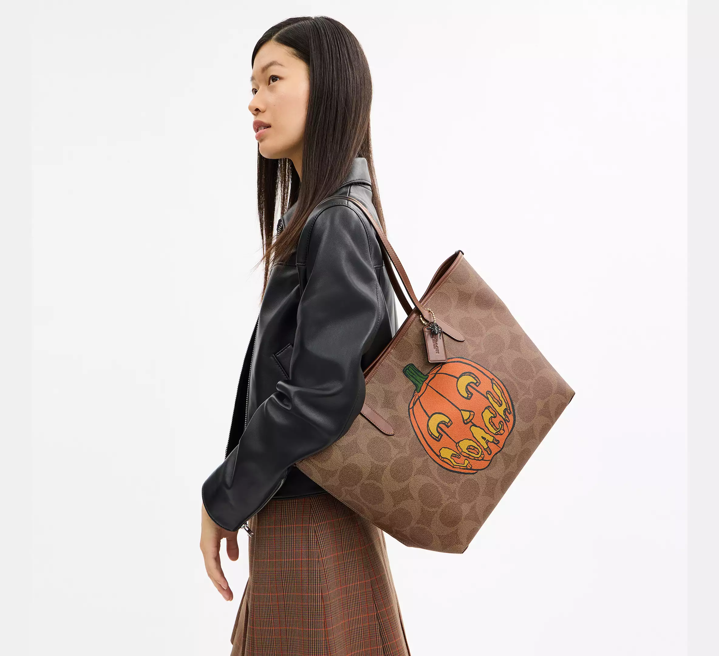  City Tote Bag In Signature Canvas With Halloween Print