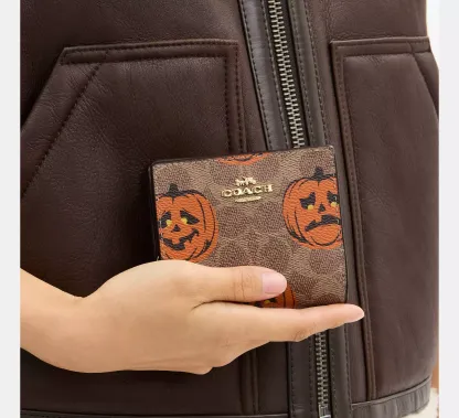 Snap Wallet In Signature Canvas With Halloween Print