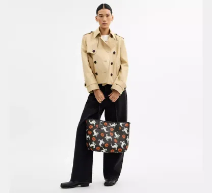 City Tote Bag In Signature Canvas With Halloween Print