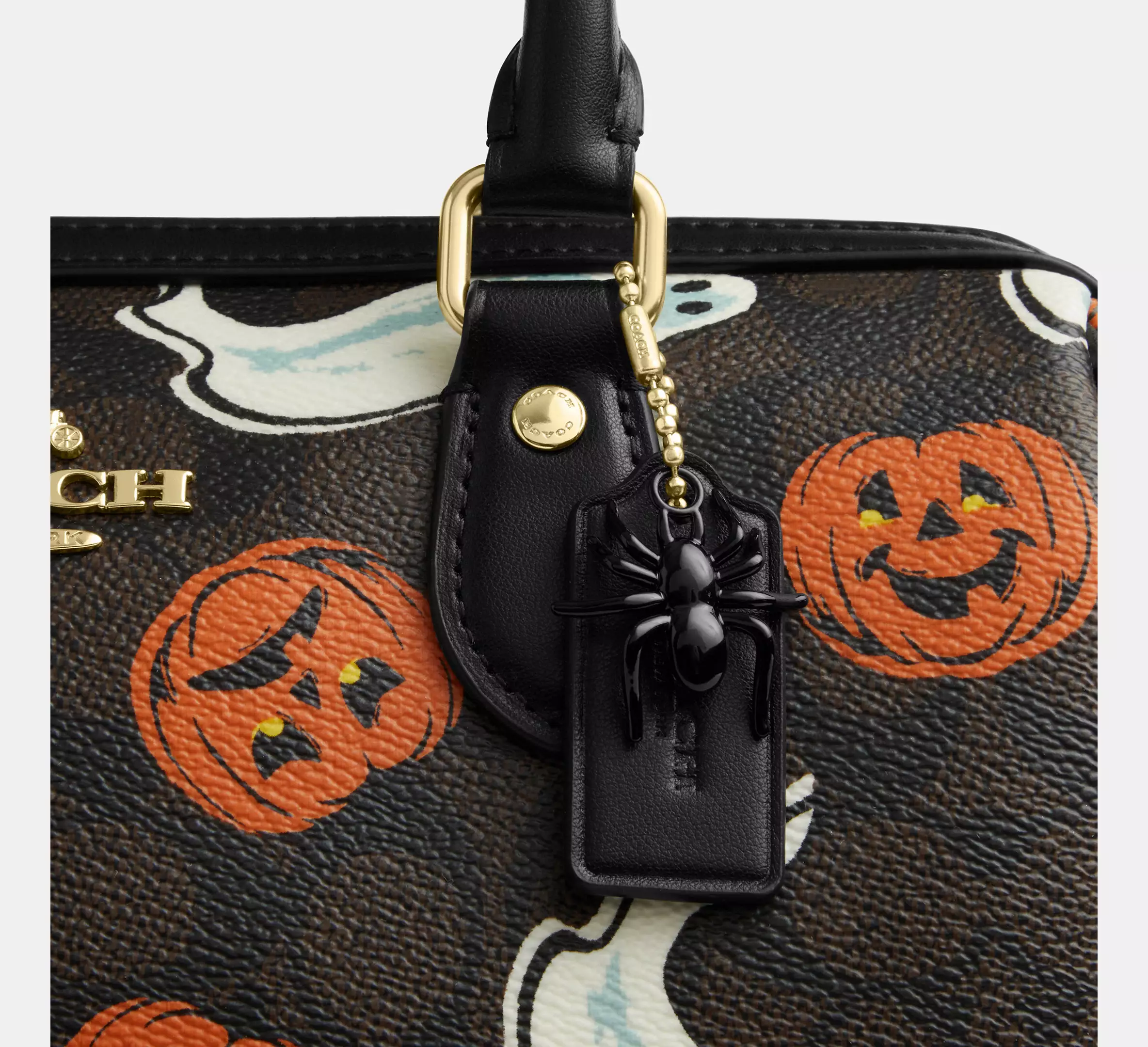 Rowan Satchel Bag In Signature Canvas With Halloween Print