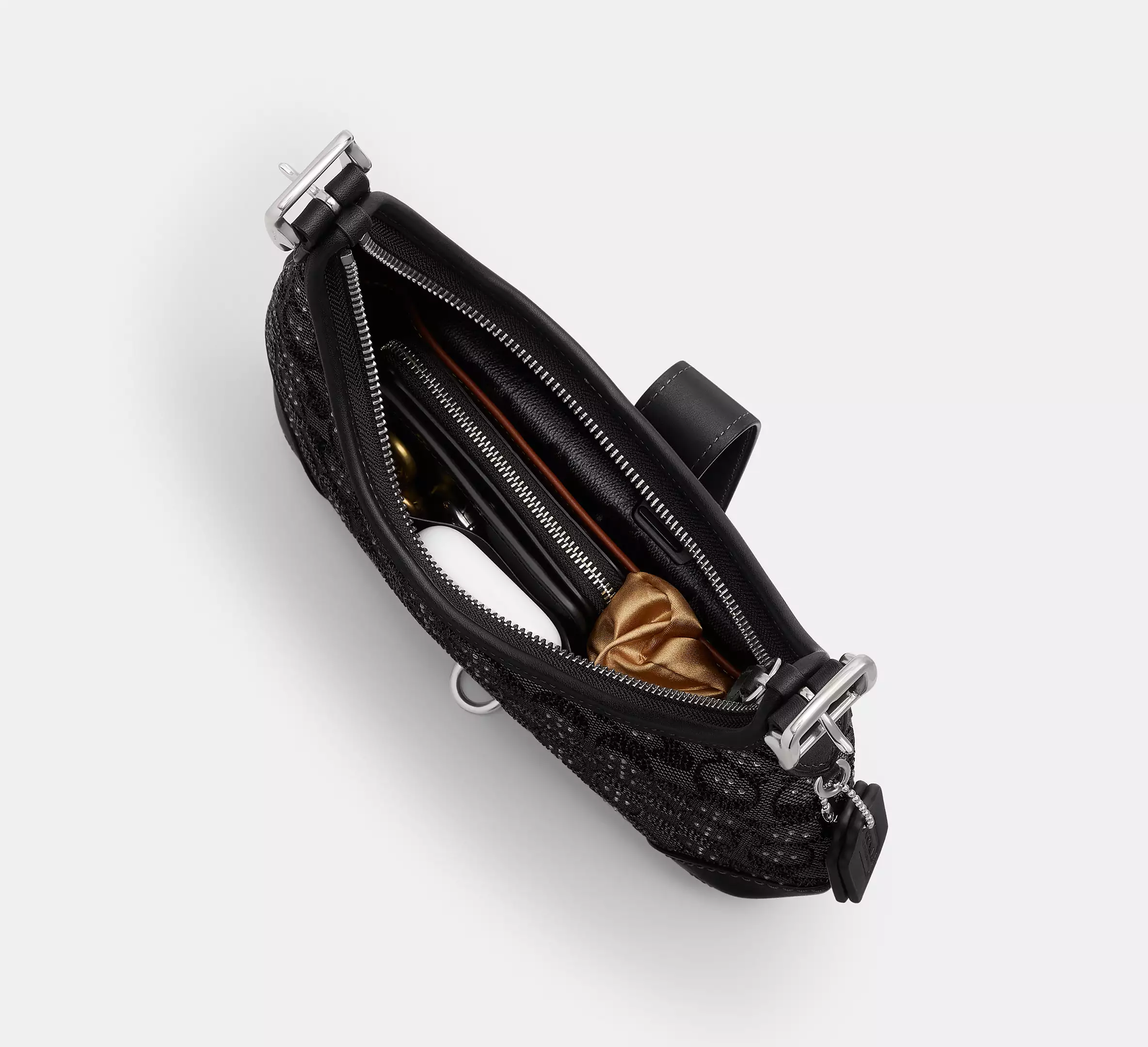 Hamptons Hobo Bag In Crystal Signature Jacquard