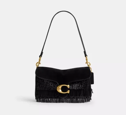 Tabby Shoulder Bag 26 With Crystal Beaded Fringe