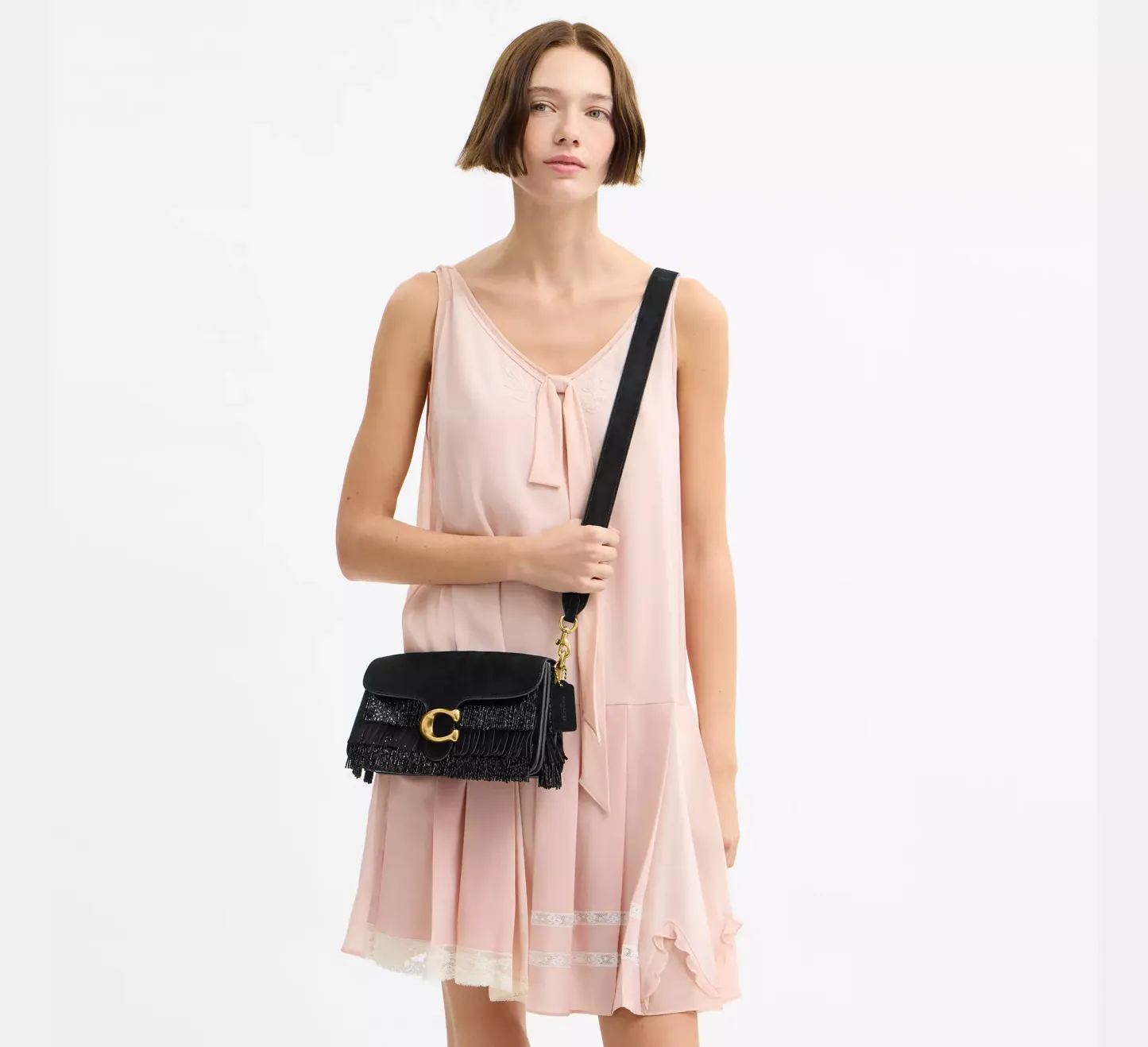 Tabby Shoulder Bag 26 With Crystal Beaded Fringe