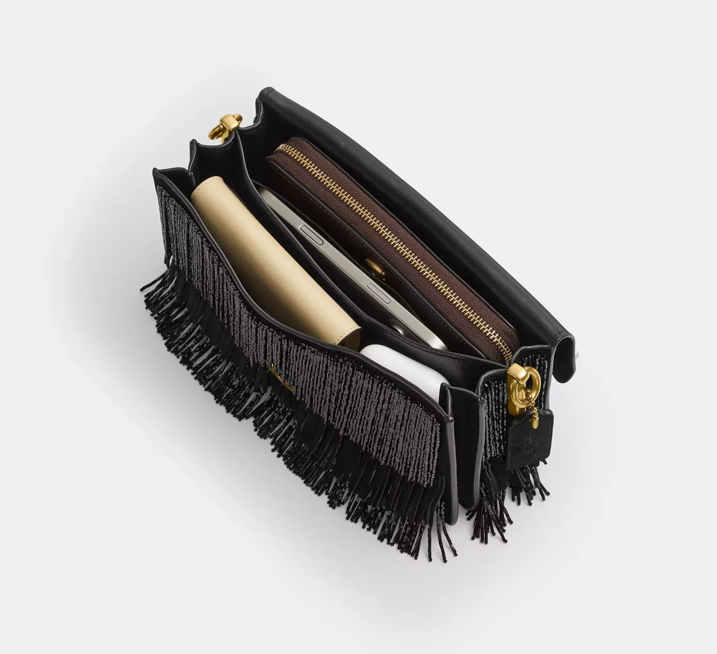 Tabby Shoulder Bag 26 With Crystal Beaded Fringe