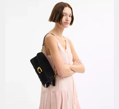 Tabby Shoulder Bag 26 With Crystal Beaded Fringe