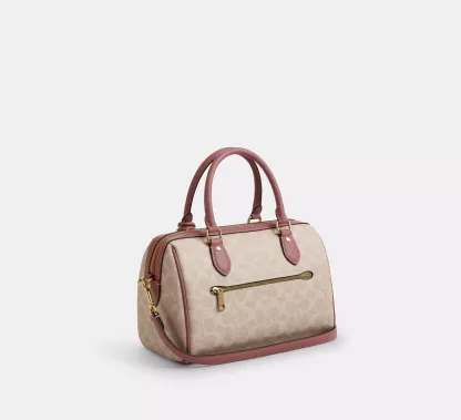 Rowan Satchel Bag In Signature Canvas With Heart Charm