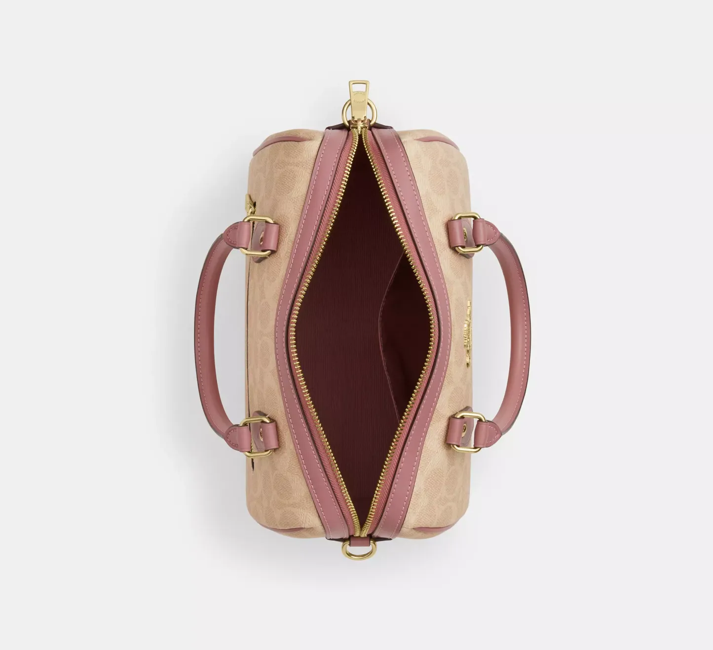 Rowan Satchel Bag In Signature Canvas With Heart Charm