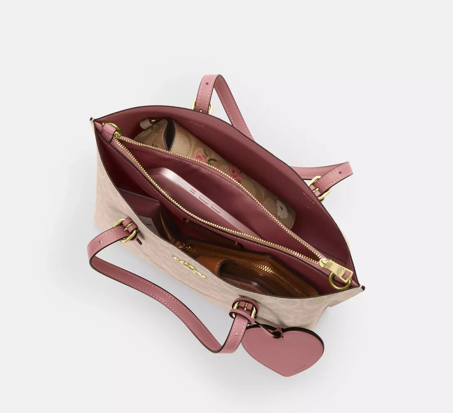 Mollie Tote Bag 25 In Signature Canvas With Heart Charm