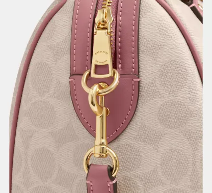 Rowan Satchel Bag In Signature Canvas With Heart Charm