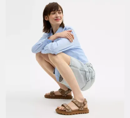 Brynn Sandal In Crystal Signature Jacquard