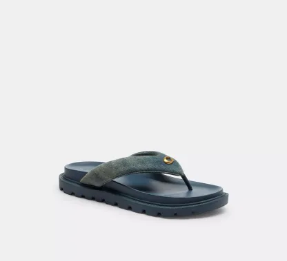 Brynn Thong Sandal In Loved Denim
