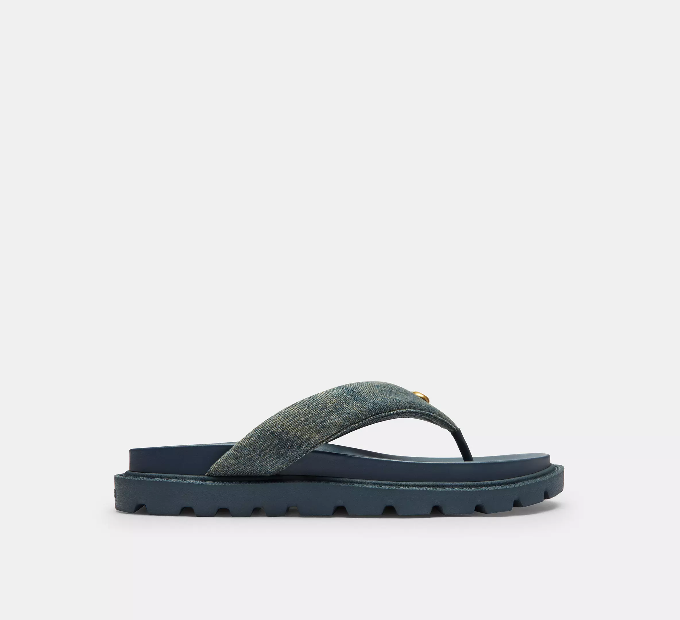 Brynn Thong Sandal In Loved Denim
