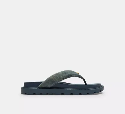 Brynn Thong Sandal In Loved Denim