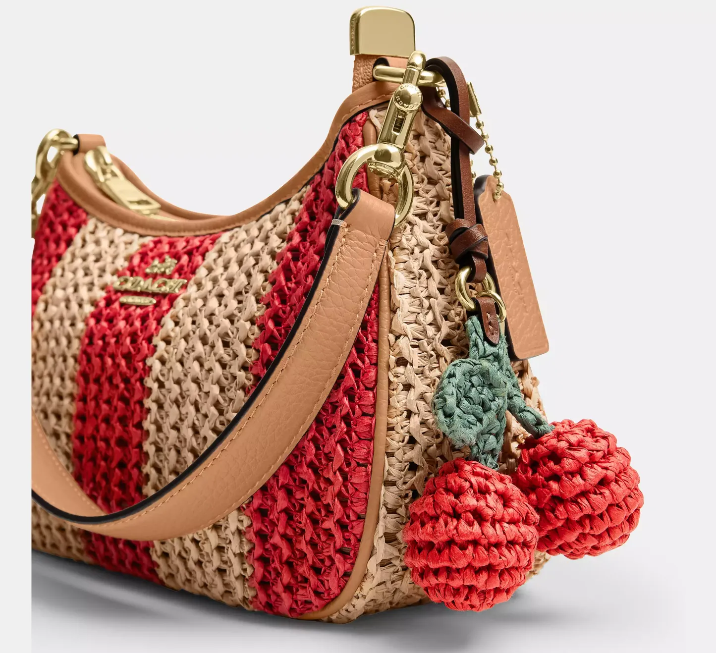 Teri Shoulder Bag With Stripes And Charm