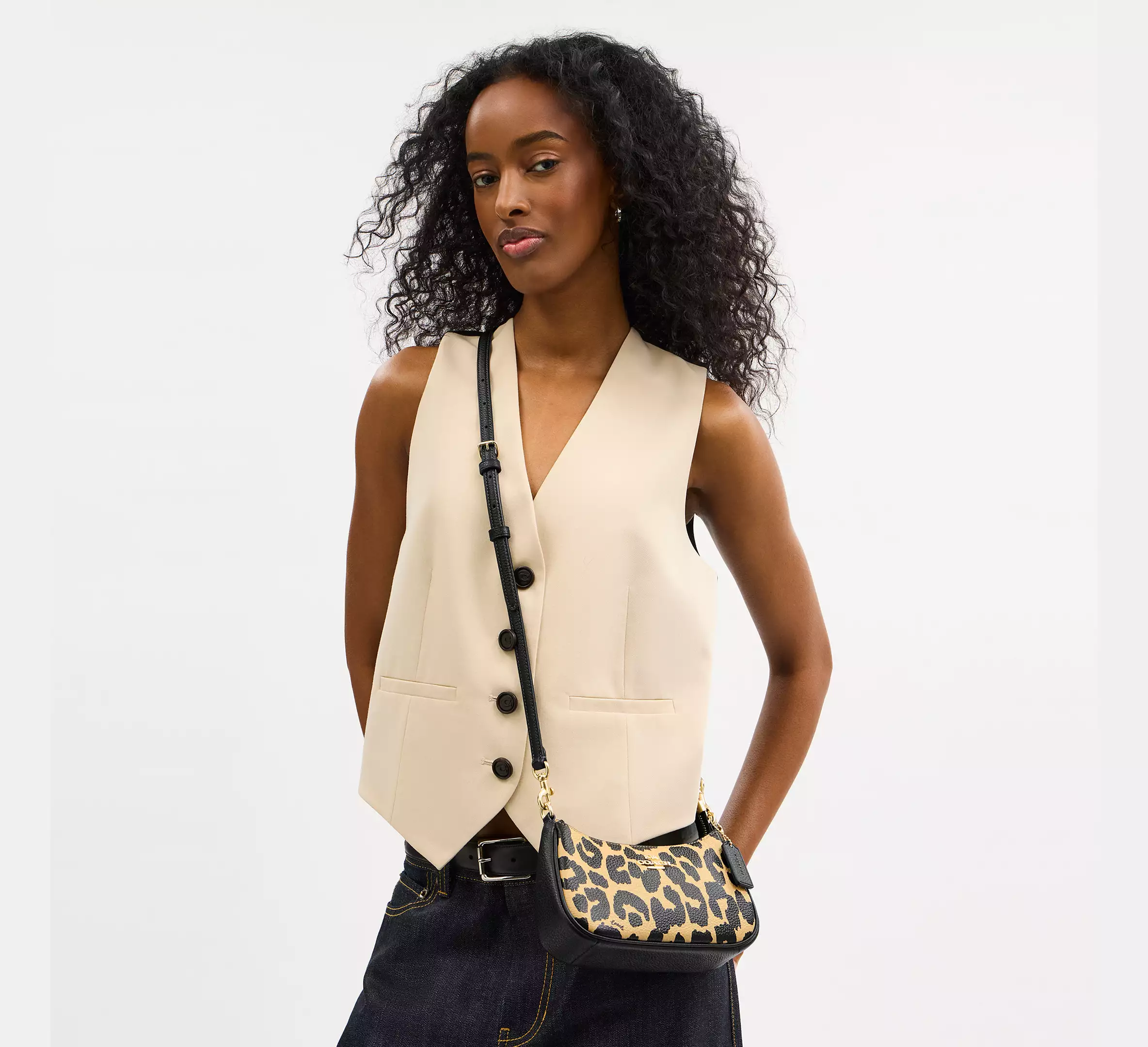 Teri Mini Crossbody Bag With Leopard Print