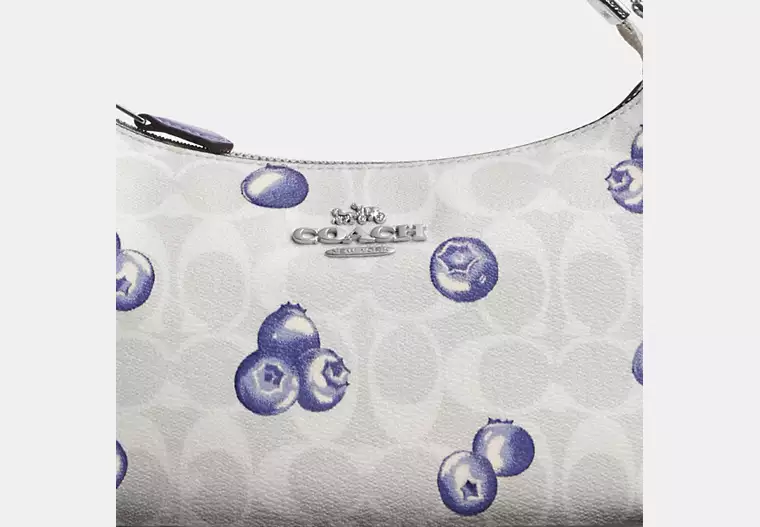 Shoulder Bag With Blueberry Print