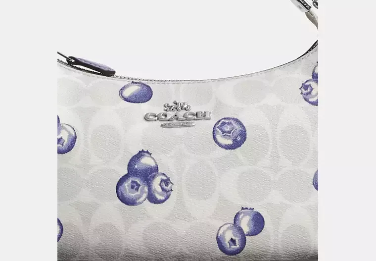 Shoulder Bag With Blueberry Print