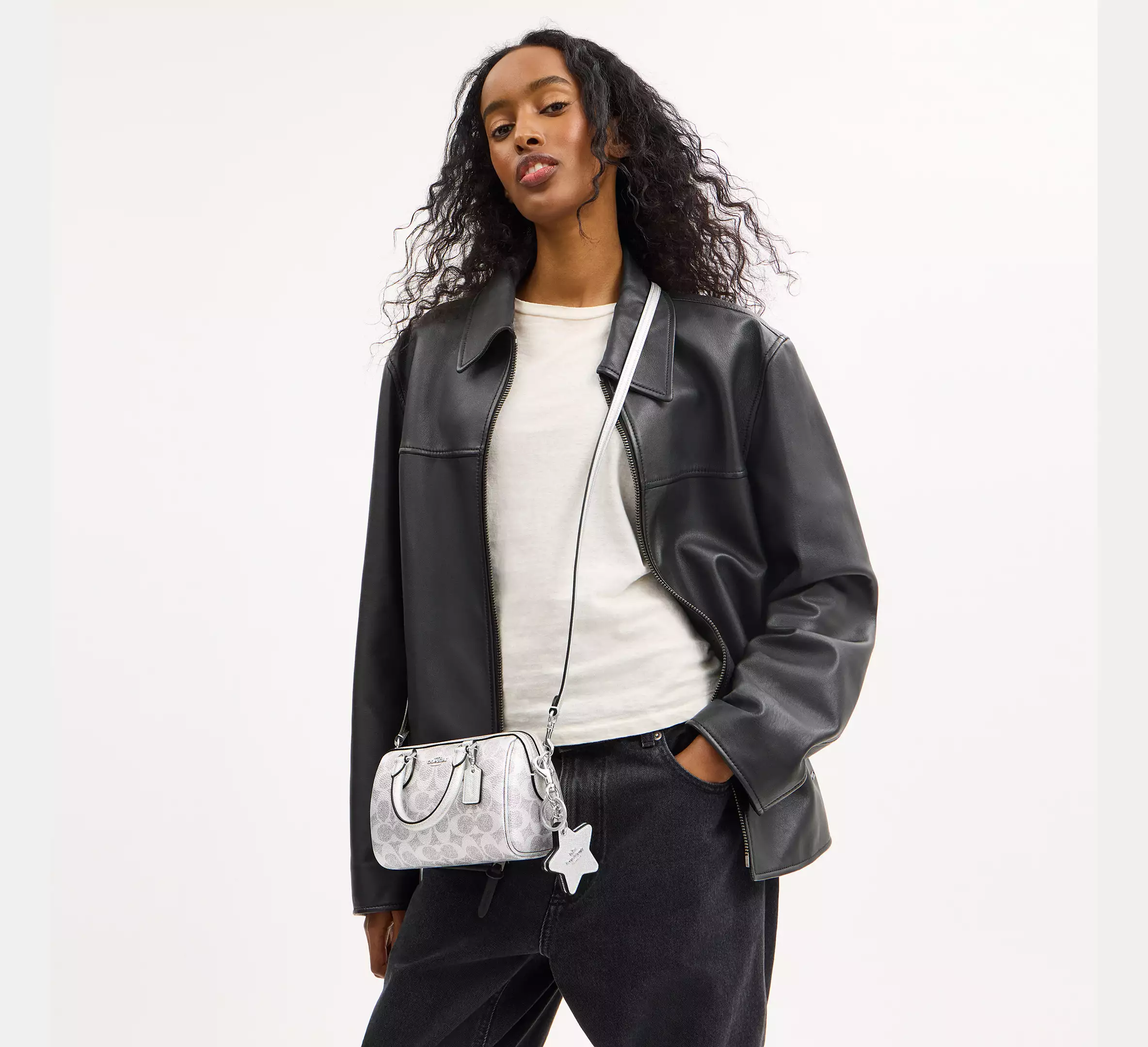 Boxed Mini Rowan Crossbody Bag And Mirror Bag Charm Set In Signature Canvas