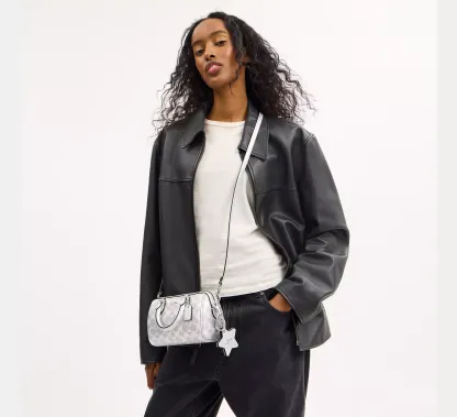 Boxed Mini Rowan Crossbody Bag And Mirror Bag Charm Set In Signature Canvas