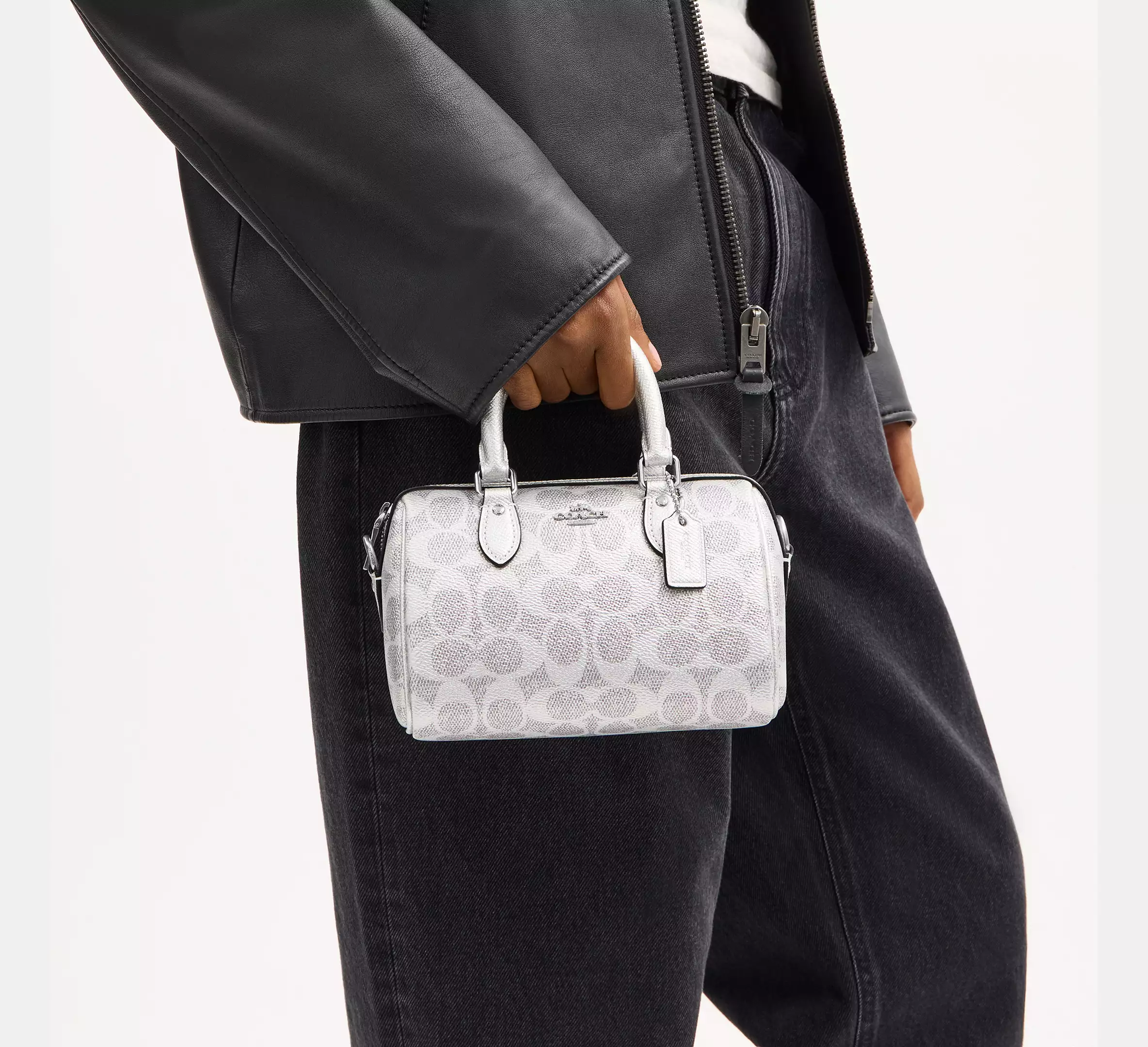 Boxed Mini Rowan Crossbody Bag And Mirror Bag Charm Set In Signature Canvas